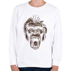 PRINTFASHION Gorilla fej - sötét alapra - Gyerek pulóver - Fehér