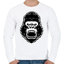 PRINTFASHION Gorilla - Férfi pulóver - Fehér férfi pulóver, kardigán