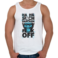 PRINTFASHION Gorilla - fuck off - Férfi atléta - Fehér atléta, trikó