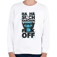 PRINTFASHION Gorilla - fuck off - Gyerek pulóver - Fehér gyerek pulóver, kardigán