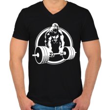PRINTFASHION Gorilla gym - Férfi V-nyakú póló - Fekete férfi póló