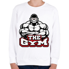 PRINTFASHION Gorilla GYM - Gyerek pulóver - Fehér gyerek pulóver, kardigán