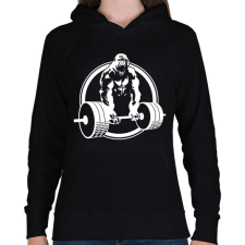 PRINTFASHION Gorilla gym - Női kapucnis pulóver - Fekete női pulóver, kardigán