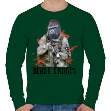 PRINTFASHION Gorilla hadsereg - Férfi pulóver - Sötétzöld férfi pulóver, kardigán