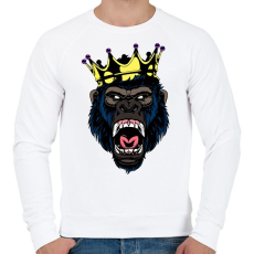 PRINTFASHION Gorilla king - Férfi pulóver - Fehér