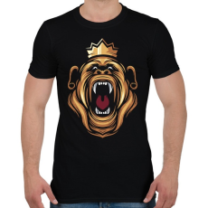 PRINTFASHION Gorilla király - Férfi póló - Fekete