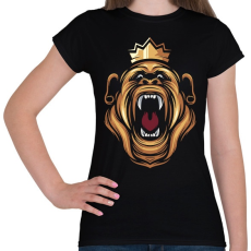 PRINTFASHION Gorilla király - Női póló - Fekete