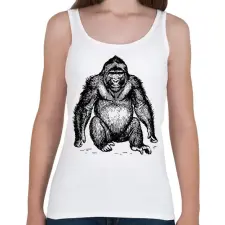 PRINTFASHION Gorilla - Női atléta - Fehér női trikó