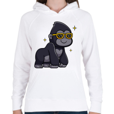 PRINTFASHION gorilla - Női kapucnis pulóver - Fehér