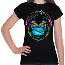 PRINTFASHION gorilla - Női póló - Fekete női póló