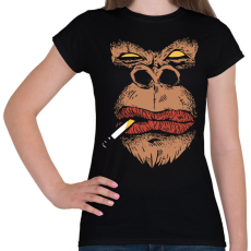 PRINTFASHION Gorilla smoking - Női póló - Fekete