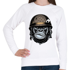 PRINTFASHION Gorilla Soldier - Női pulóver - Fehér