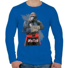 PRINTFASHION Gorilla thai box - Férfi hosszú ujjú póló - Királykék