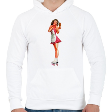 PRINTFASHION Görkorcsolya - Férfi kapucnis pulóver - Fehér