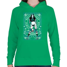 PRINTFASHION Görkorcsolyás lány - Női kapucnis pulóver - Zöld