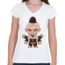 PRINTFASHION Goro - Női V-nyakú póló - Fehér