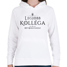 PRINTFASHION got-legjobb-kollega-black - Női kapucnis pulóver - Fehér női pulóver, kardigán