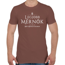 PRINTFASHION got-legjobb-mernok-white - Férfi póló - Mogyoróbarna