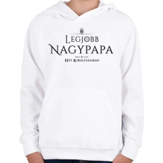 PRINTFASHION got-legjobb-nagypapa-black - Gyerek kapucnis pulóver - Fehér