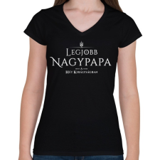 PRINTFASHION got-legjobb-nagypapa-white - Női V-nyakú póló - Fekete női póló
