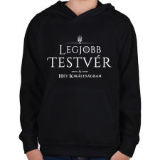 PRINTFASHION got-legjobb-testver-white - Gyerek kapucnis pulóver - Fekete gyerek pulóver, kardigán