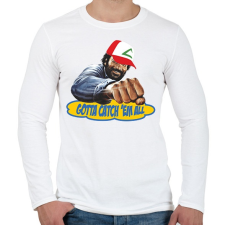 PRINTFASHION gotta catch 'em all - Férfi hosszú ujjú póló - Fehér férfi póló