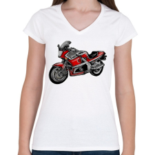 PRINTFASHION gpz - Női V-nyakú póló - Fehér női póló