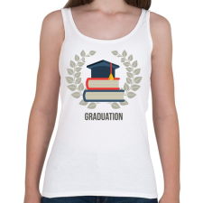 PRINTFASHION Graduation - Diplomás minta - Női atléta - Fehér női trikó