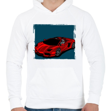 PRINTFASHION Graffiti - Autó - Férfi kapucnis pulóver - Fehér férfi pulóver, kardigán