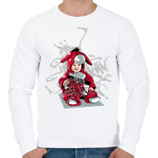 PRINTFASHION Graffiti - baba - Férfi pulóver - Fehér férfi pulóver, kardigán