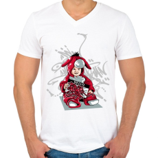 PRINTFASHION Graffiti - baba - Férfi V-nyakú póló - Fehér