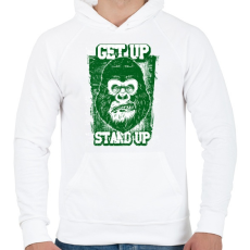 PRINTFASHION Graffiti - Gorilla - Férfi kapucnis pulóver - Fehér