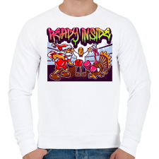 PRINTFASHION Graffiti - Karácsony - Férfi pulóver - Fehér férfi pulóver, kardigán