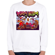 PRINTFASHION Graffiti - Karácsony - Gyerek pulóver - Fehér