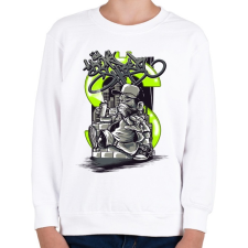 PRINTFASHION Graffiti - Majom - Gyerek pulóver - Fehér gyerek pulóver, kardigán