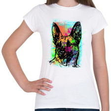 PRINTFASHION Graffiti - Németjuhász - Női póló - Fehér női póló