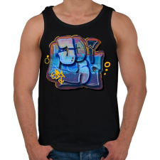 PRINTFASHION Graffity minta - Férfi atléta - Fekete atléta, trikó