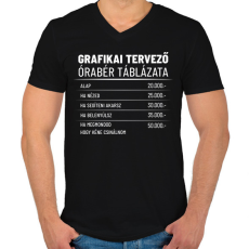 PRINTFASHION Grafikai tervező órabére - Férfi V-nyakú póló - Fekete