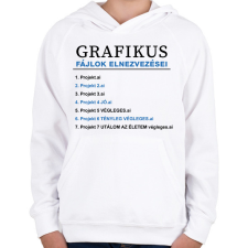 PRINTFASHION Grafikus fájlok elneveezései - Gyerek kapucnis pulóver - Fehér gyerek pulóver, kardigán