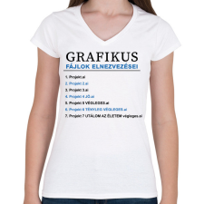 PRINTFASHION Grafikus fájlok elneveezései - Női V-nyakú póló - Fehér női póló