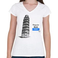 PRINTFASHION Grafikus humor - Női V-nyakú póló - Fehér női póló