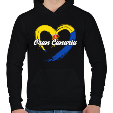 PRINTFASHION gran canaria - Férfi kapucnis pulóver - Fekete férfi pulóver, kardigán