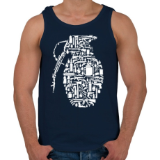 PRINTFASHION Gránát - fehér - Férfi atléta - Sötétkék