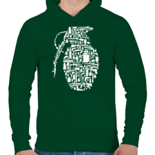 PRINTFASHION Gránát - fehér - Férfi kapucnis pulóver - Sötétzöld férfi pulóver, kardigán