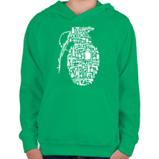 PRINTFASHION Gránát - fehér - Gyerek kapucnis pulóver - Zöld