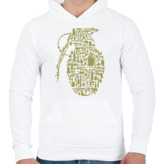 PRINTFASHION Gránát - Férfi kapucnis pulóver - Fehér