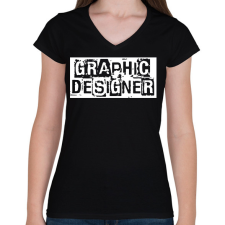 PRINTFASHION Graphic designer - Női V-nyakú póló - Fekete női póló