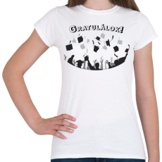 PRINTFASHION Gratulálok! - Diplomás minta - Női póló - Fehér