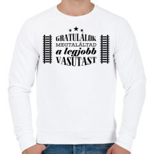PRINTFASHION Gratulálok - Legjobb vasutas - Férfi pulóver - Fehér férfi pulóver, kardigán