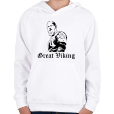 PRINTFASHION Great Viking - Gyerek kapucnis pulóver - Fehér